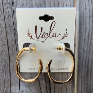 Goldtone Wavy Hoop Earrings